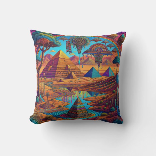 Psychedelisch-ägyptische Landschaft Kissen (Vorderseite)
