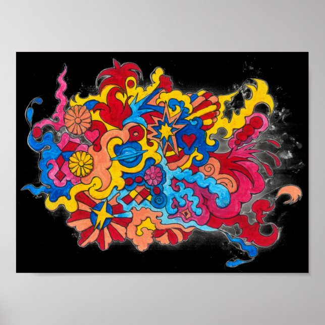 Psychedelisch Amerika Poster (Vorne)