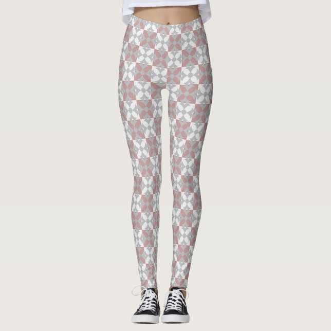 Psychedelisch Arabesque überprüft Leggings (Vorderseite)
