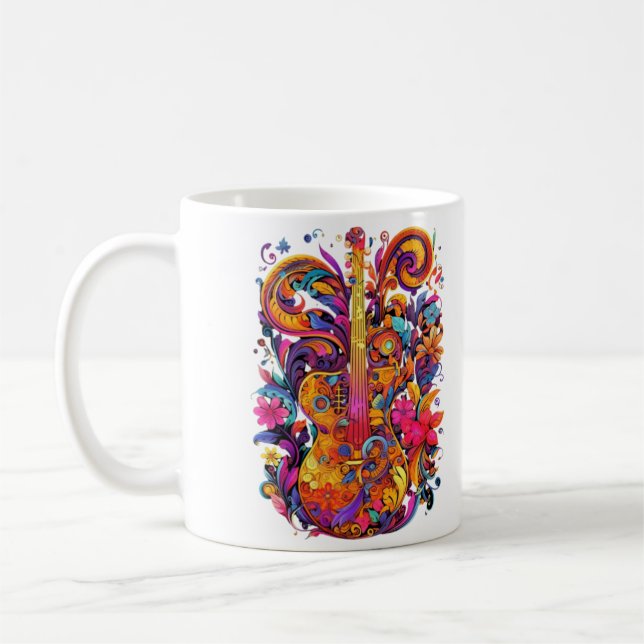 Psychedelisch bunt Gitarre Tasse (Links)