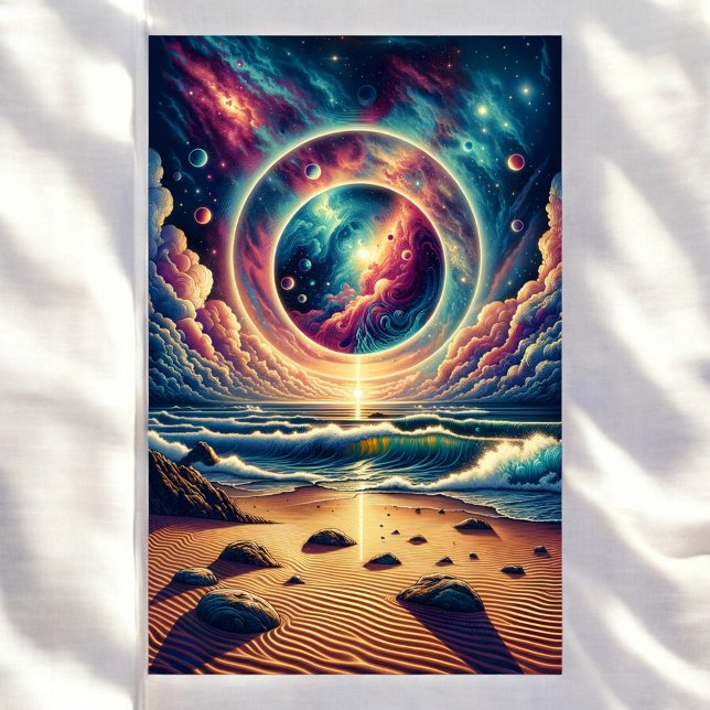 Psychedelisch Celestial Sunset Beach Landschaft Poster (Von Creator hochgeladen)