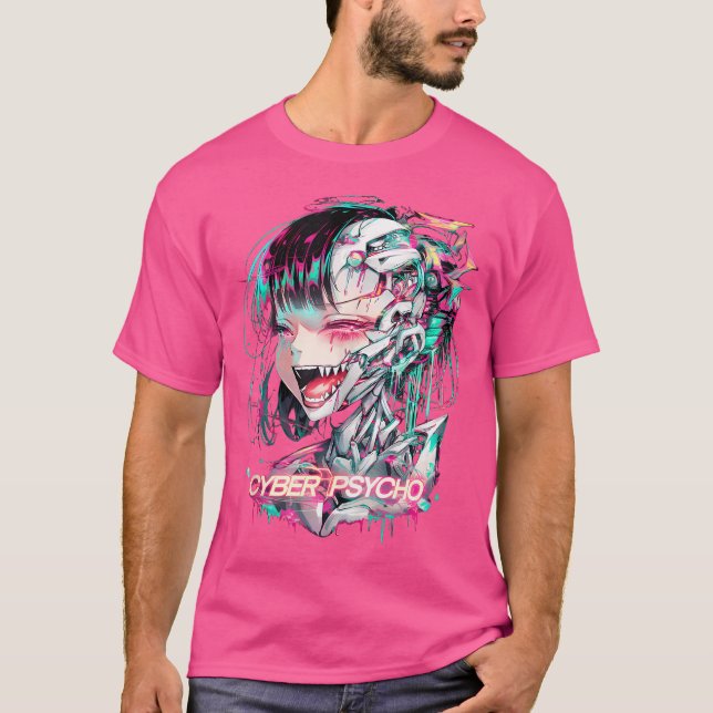 Psychedelisch Cyberpunk Trippy Rainbow Cyber Psych T-Shirt (Vorderseite)