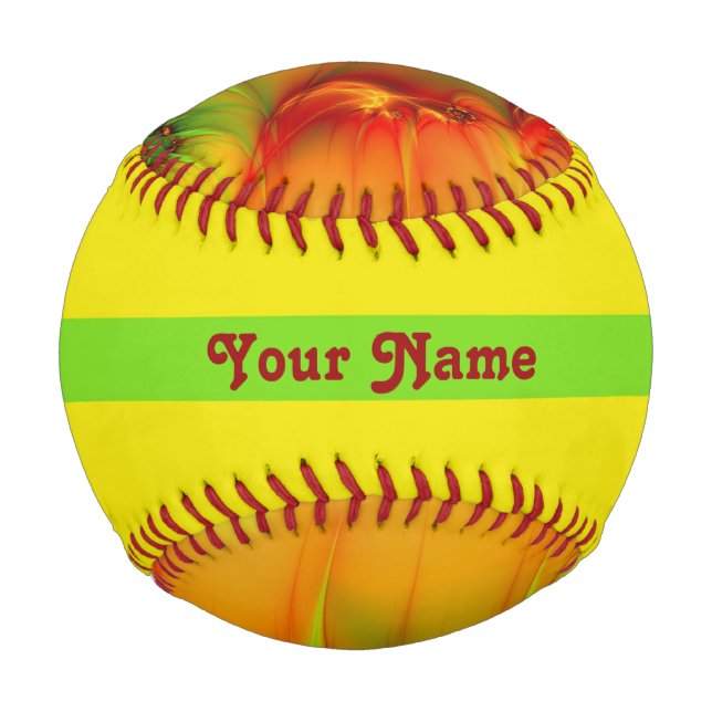 Psychedelisch farbige Moderne Abstrakte Fraktal Na Baseball (Vorderseite)