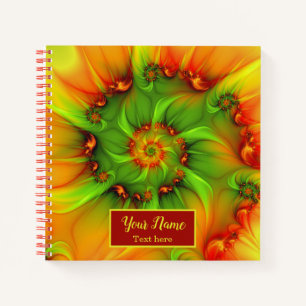 Psychedelisch farbige Moderne Abstrakte Fraktal Na Notizbuch
