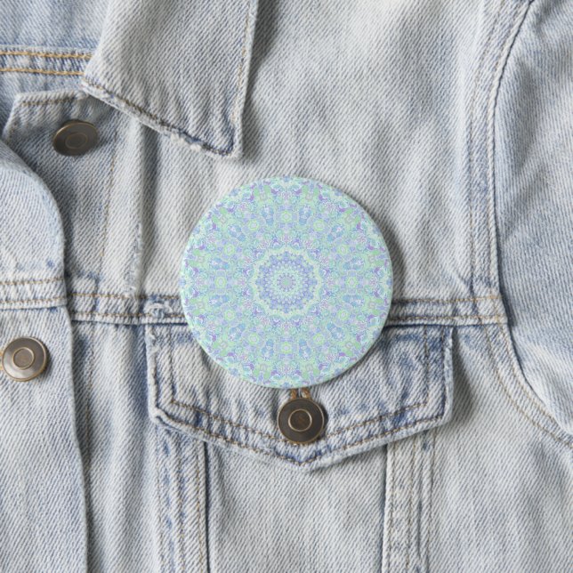 Psychedelisch farbige Pastel Verziert Hippie Manda Button (Beispiel)