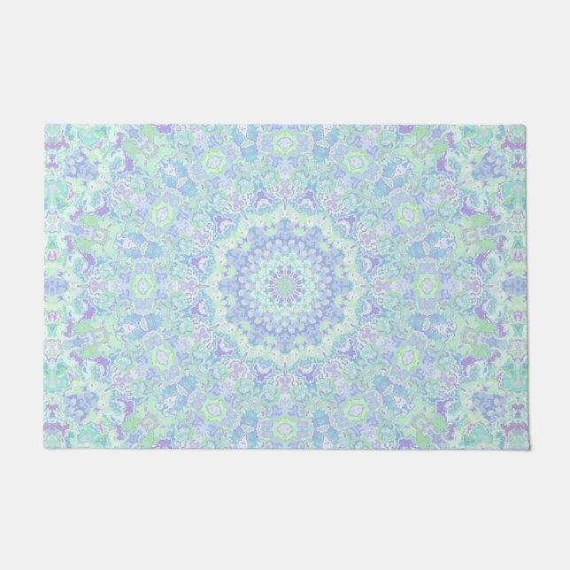 Psychedelisch farbige Pastel Verziert Hippie Manda Fußmatte (Vorderseite)