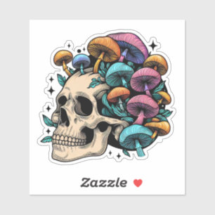 Psychedelisch farbige Pilzdecke Aufkleber