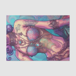 Psychedelisch farbige Tattoo Woman Decoupage Paper Seidenpapier