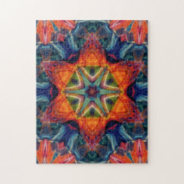 Psychedelisch farbiges Kaleidoskop-Muster Puzzle
