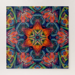 Psychedelisch farbiges Kaleidoskop-Muster Puzzle