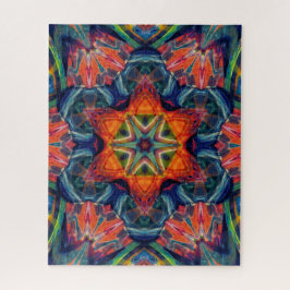 Psychedelisch farbiges Kaleidoskop-Muster Puzzle