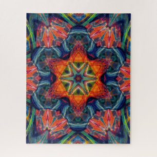 Psychedelisch farbiges Kaleidoskop-Muster Puzzle