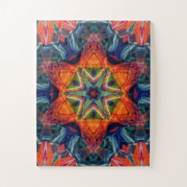 Psychedelisch farbiges Kaleidoskop-Muster Puzzle