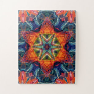 Psychedelisch farbiges Kaleidoskop-Muster Puzzle