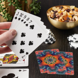 Psychedelisch farbiges Kaleidoskop-Muster Spielkarten