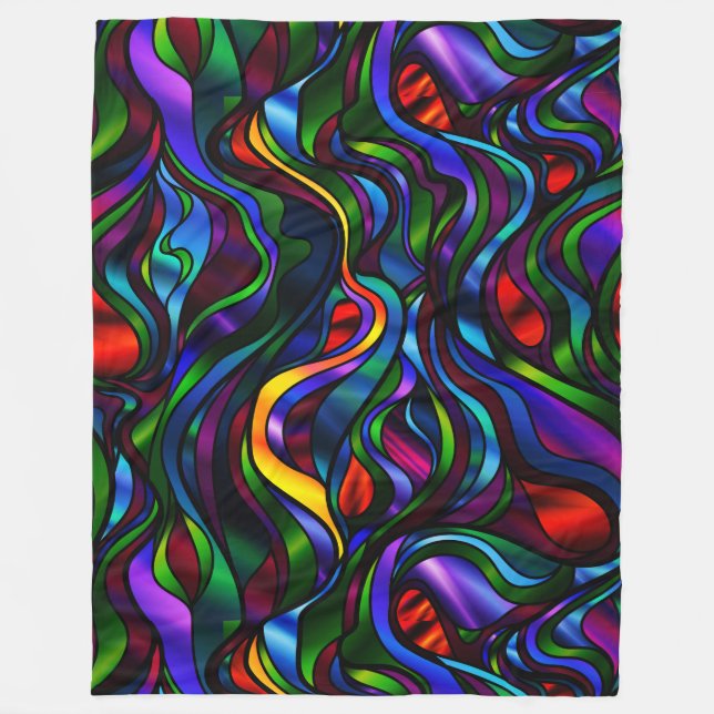 Psychedelisch festes Glas Abstrakt Fleecedecke (Vorderseite)