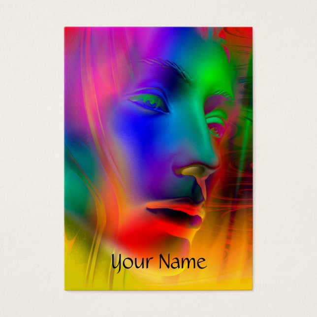 Psychedelisch Frauen Gesicht + Ihr Text (Vorderseite)
