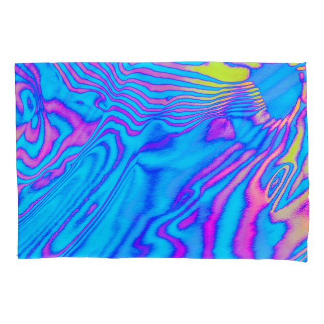 Psychedelisch gestreiftes Zebra: Neon Fluorescent  Kissenbezug (Vorderseite)