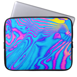 Psychedelisch gestreiftes Zebra: Neon Fluorescent  Laptopschutzhülle