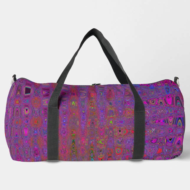 Psychedelisch Groovy Magenta Retro AtomWaves Duffle Bag (Vorderseite)