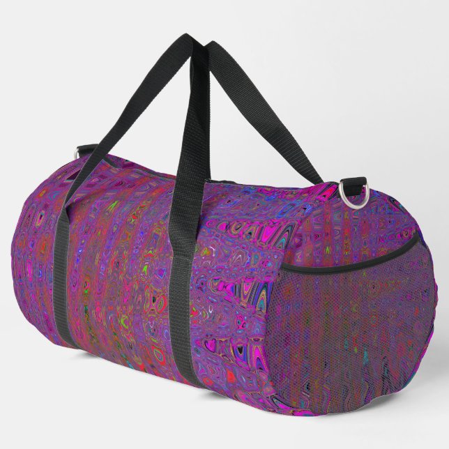 Psychedelisch Groovy Magenta Retro AtomWaves Duffle Bag (Rechte Ecke)