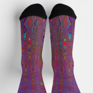 Psychedelisch Groovy Magenta Retro AtomWaves Socken