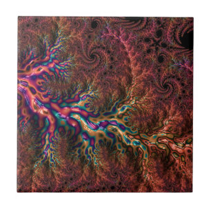 Psychedelisch Groovy Trippy Funky Farbige Fraktal Fliese