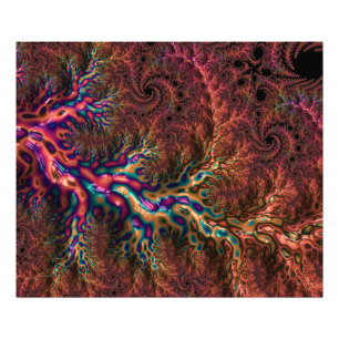 Psychedelisch Groovy Trippy Funky Farbige Fraktal Fotodruck