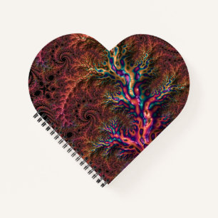 Psychedelisch Groovy Trippy Funky Farbige Fraktal Notizbuch