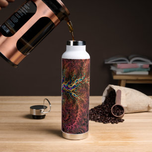 Psychedelisch Groovy Trippy Funky Farbige Fraktal Trinkflasche