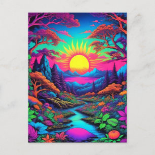 Psychedelisch Hippie Art Postcard Postkarte
