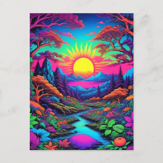 Psychedelisch Hippie Art Postcard Postkarte (Vorderseite)