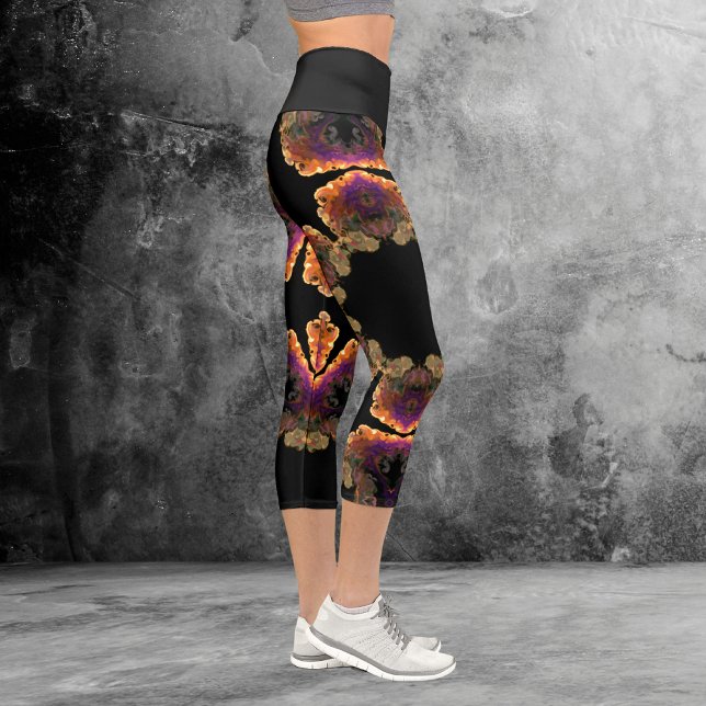 Psychedelisch Hippie Black Gold und Lila Leggings (Von Creator hochgeladen)