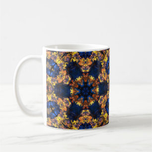 Psychedelisch Hippie Blau und Gelb Kaffeetasse