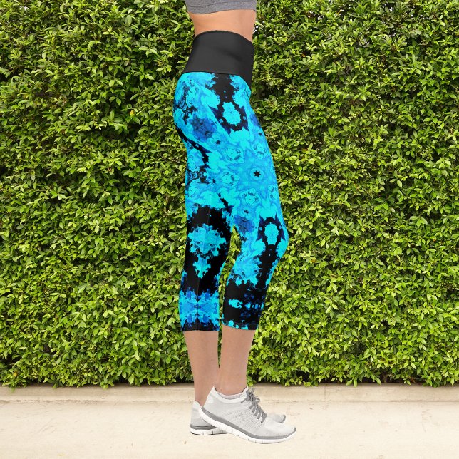 Psychedelisch Hippie Blue und Black Leggings (Von Creator hochgeladen)