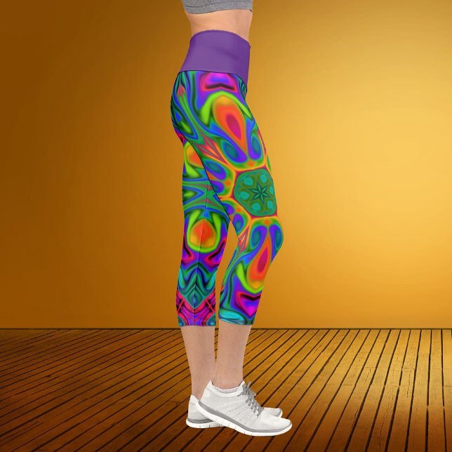 Psychedelisch Hippie Blume Rainbow Leggings (Von Creator hochgeladen)
