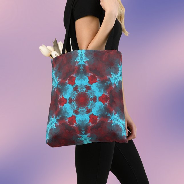 Psychedelisch Hippie Blume Rot und Blau (Von Creator hochgeladen)