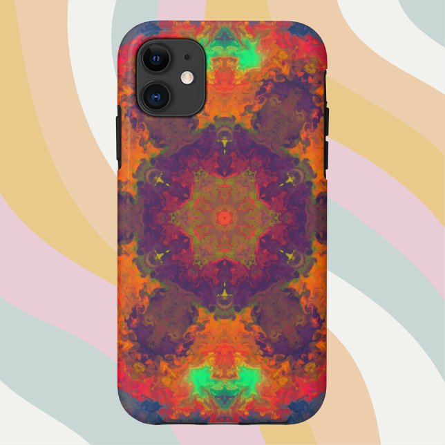 Psychedelisch Hippie Lila Orange und Green Case-Mate iPhone Hülle (Von Creator hochgeladen)
