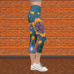 Psychedelisch Hippie Orange Blue und Green Legging<br><div class="desc">Dieses psychedelische Kaleidoskop-Design zeichnet sich durch orange,  blau und grün aus.</div>