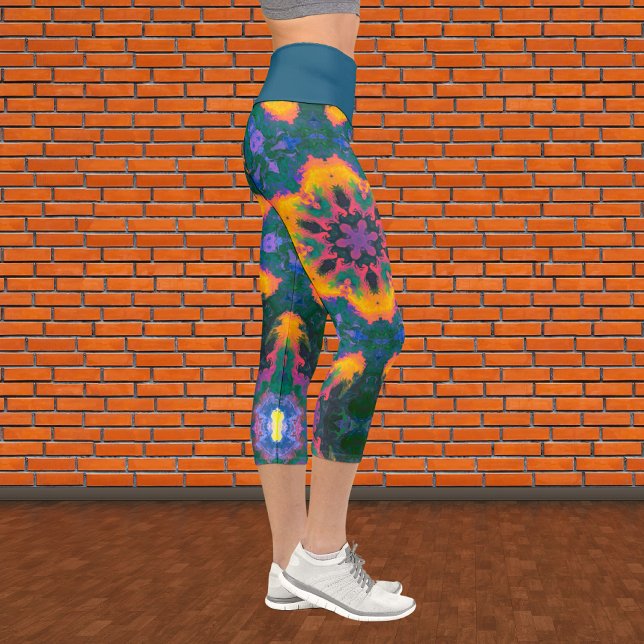 Psychedelisch Hippie Orange Blue und Green Legging (Von Creator hochgeladen)
