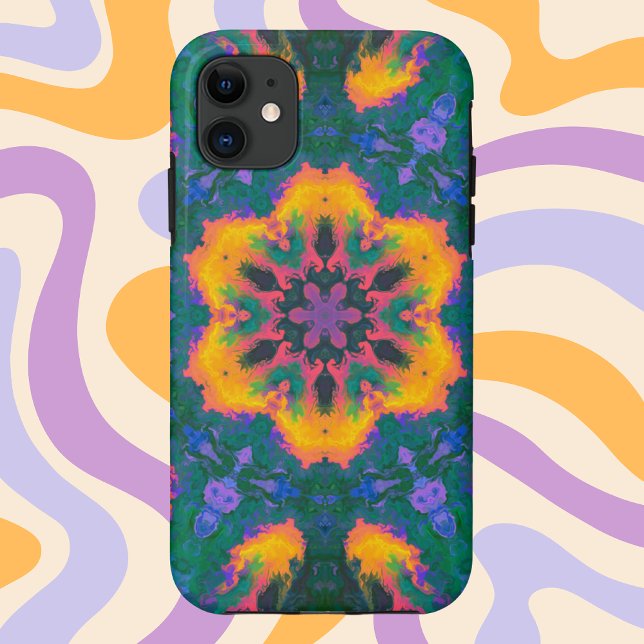 Psychedelisch Hippie Orange und Lila Case-Mate iPhone Hülle (Von Creator hochgeladen)
