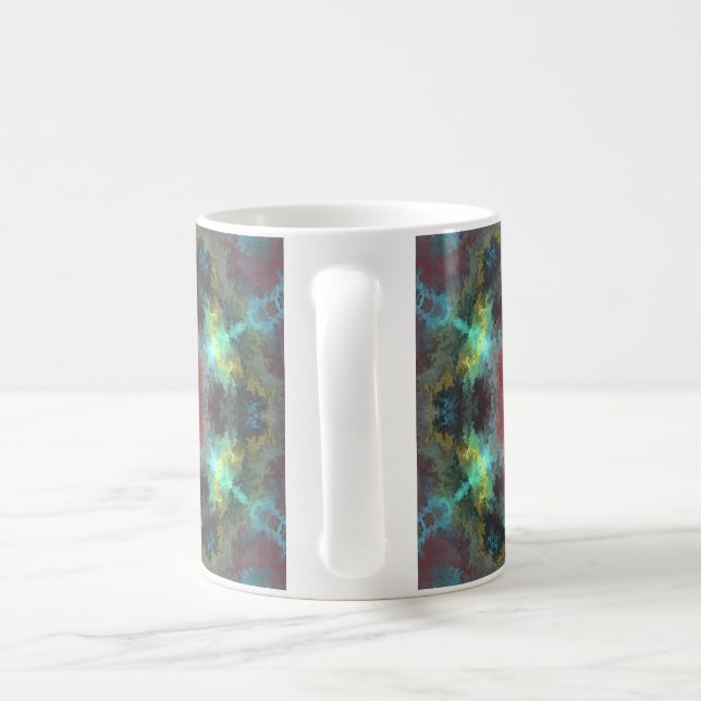 Psychedelisch Hippie Red Blue und Gelb Kaffeetasse (Henkel)