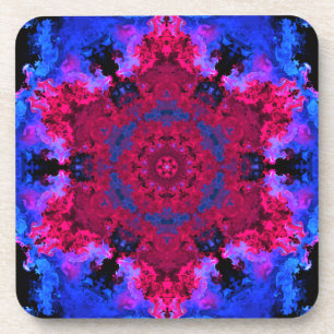 Psychedelisch Hippie Rosa und Blau Getränkeuntersetzer