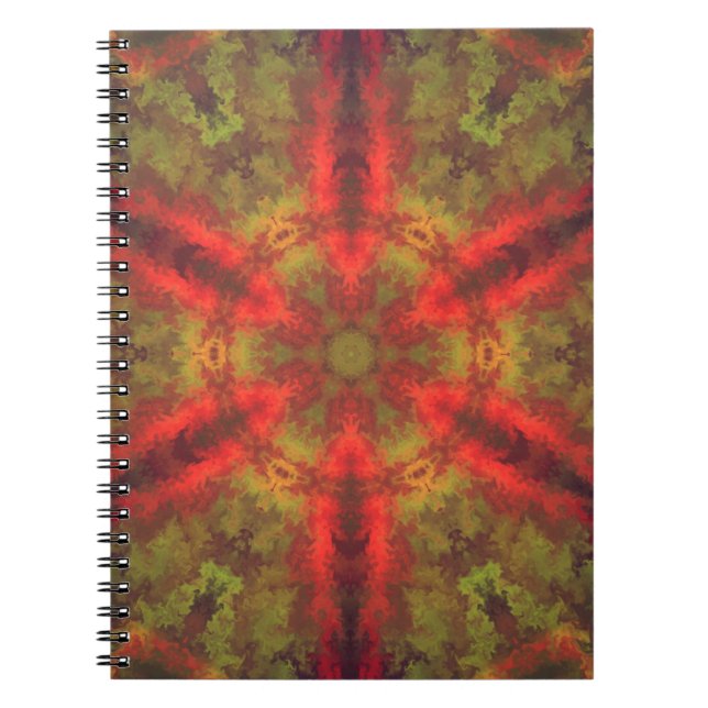 Psychedelisch Hippie Rot und Gelb Notizblock (Vorderseite)
