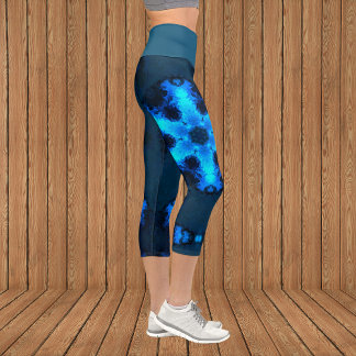 Psychedelisch Hippie Snowflake Blue Leggings