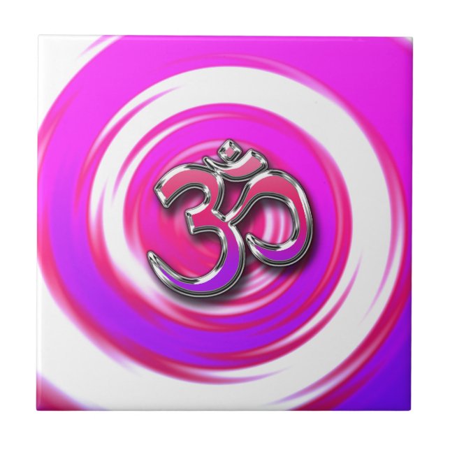 Psychedelisch Hippie Style Yoga Symbol Fliese (Vorderseite)
