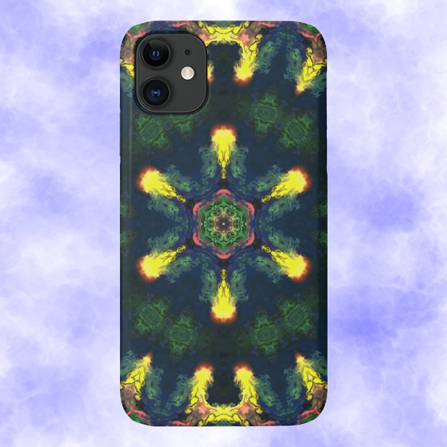 Psychedelisch Hippie Yellow Blue und Green Case-Mate iPhone Hülle (Von Creator hochgeladen)