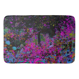 Psychedelisch Hot Pink und Black Garden Sunrise Badematte