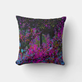 Psychedelisch Hot Pink und Black Garden Sunrise Kissen