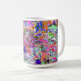 Psychedelisch Hot Pink und Linse Green Garden Blum Kaffeetasse